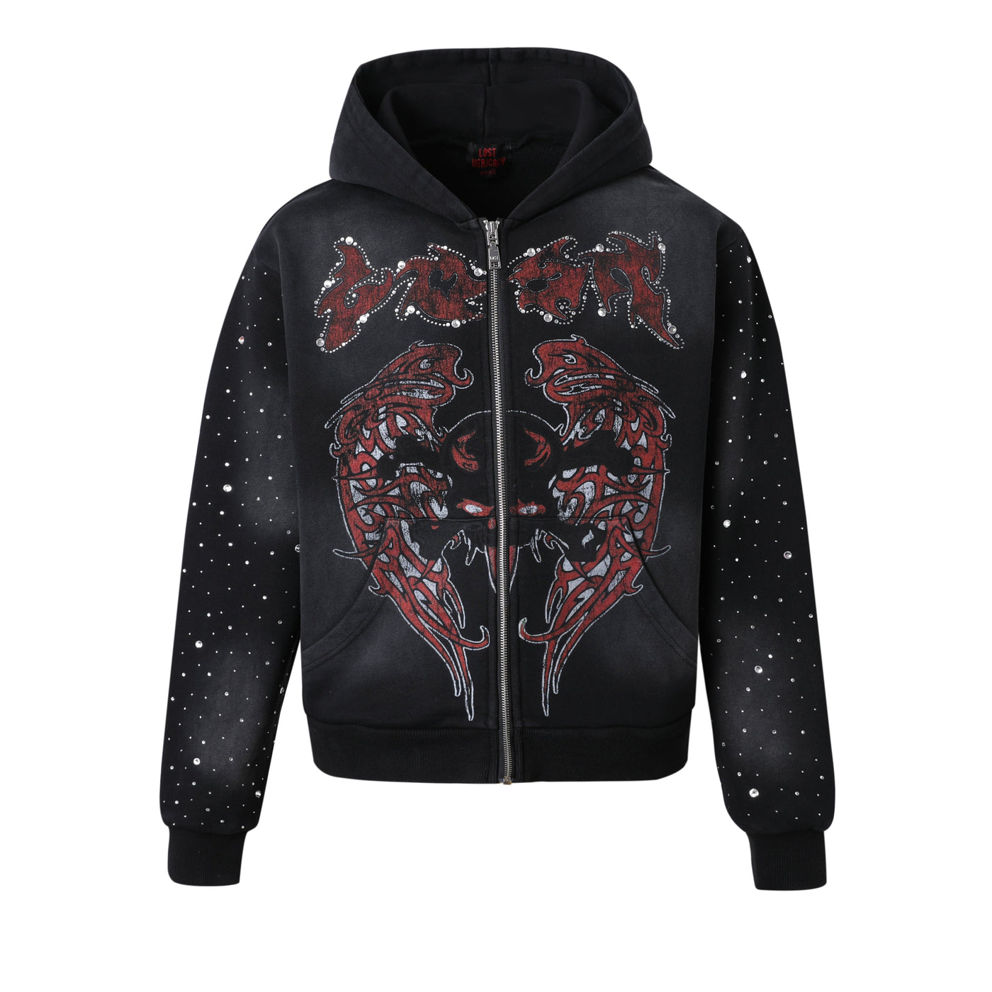Lost Intricacy Evil Wing Zip-Up Kids Graphic Zipper Top