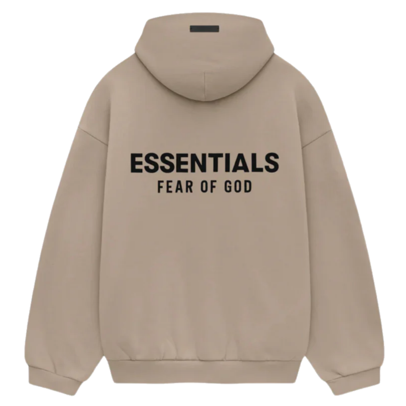 FEAR OF GOD ESSENTIALS Logo Over The Head Hoodie SS25 Desert Sand