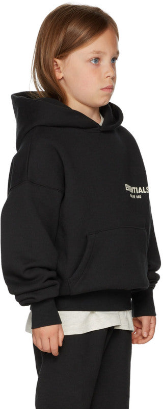 (SALE) FEAR OF GOD ESSENTIALS HOODIE BLACK KIDS/JR SS22