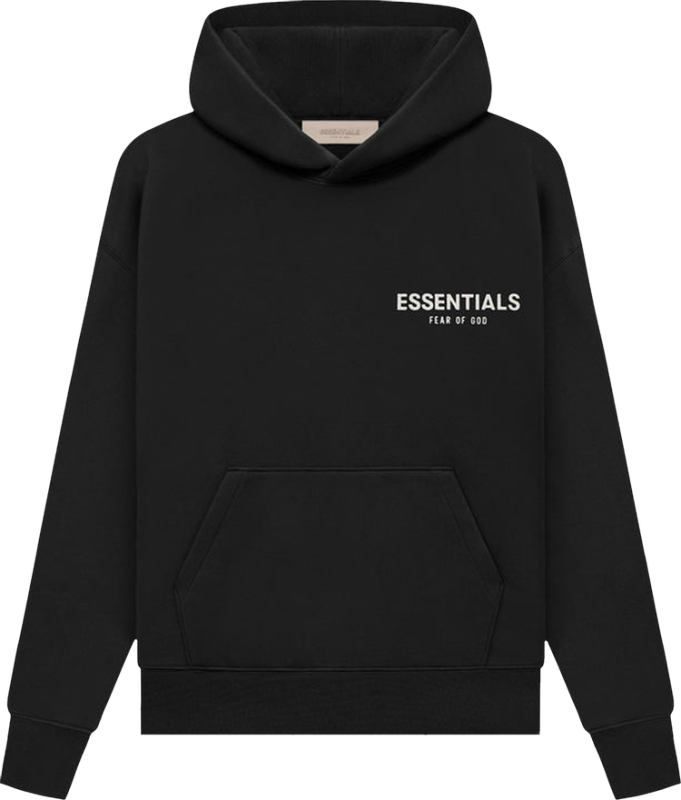 (SALE) FEAR OF GOD ESSENTIALS HOODIE BLACK KIDS/JR SS22
