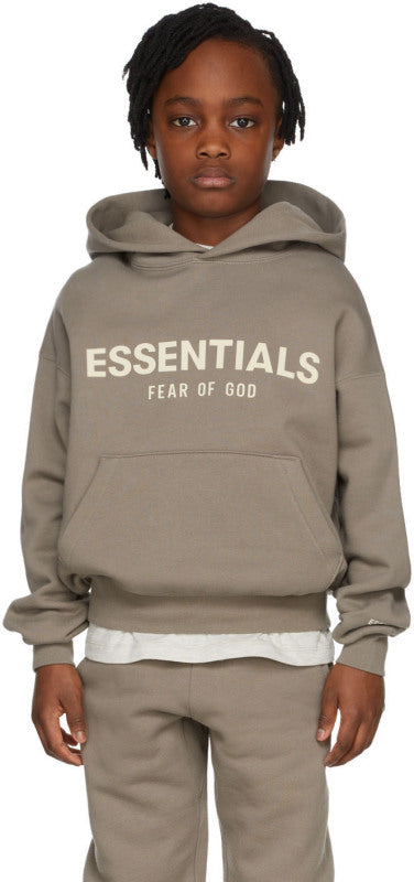 (SALE) FEAR OF GOD ESSENTIALS HOODIE DESERT TAUPE KIDS/JR SS22