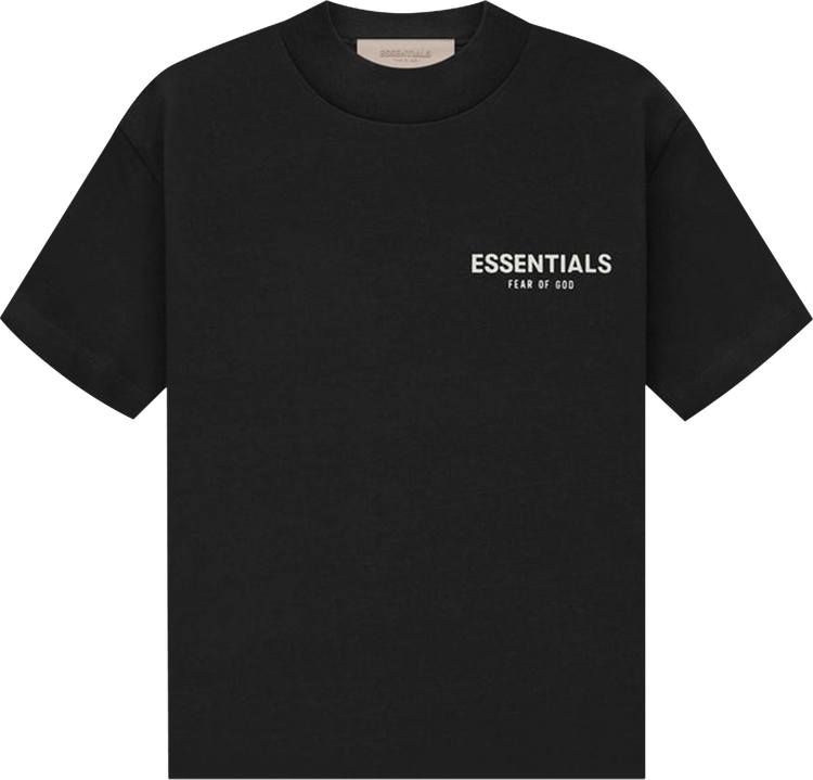 (SALE) FEAR OF GOD ESSENTIALS S SHIRT BLACK KIDS/JR SS22