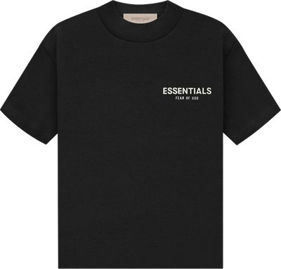 (SALE) FEAR OF GOD ESSENTIALS S SHIRT BLACK KIDS/JR SS22