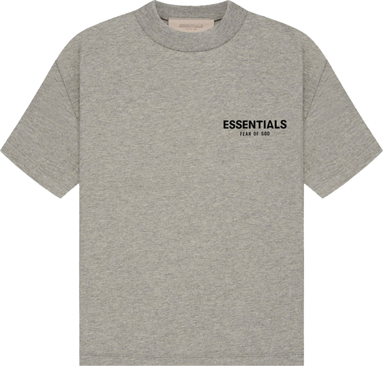 (SALE) FEAR OF GOD ESSENTIALS S SHIRT DARK OATMEAL KIDS/JR SS22