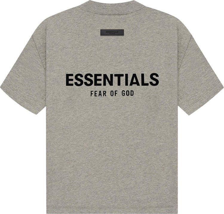 (SALE) FEAR OF GOD ESSENTIALS S SHIRT DARK OATMEAL KIDS/JR SS22