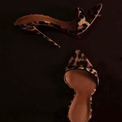 Calo Leopard Print Mule Stiletto Heels