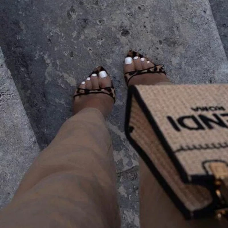 Calo Leopard Print Mule Stiletto Heels