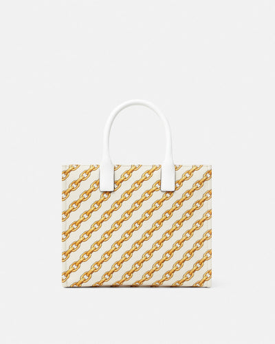 VERSACE CHAIN STRIPES LA MEDUSA SMALL TOTE BAG