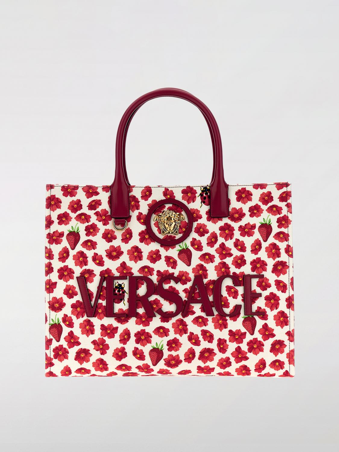 VERSACE STRAWBERRY GARDEN LA MEDUSA LARGE TOTE BAG