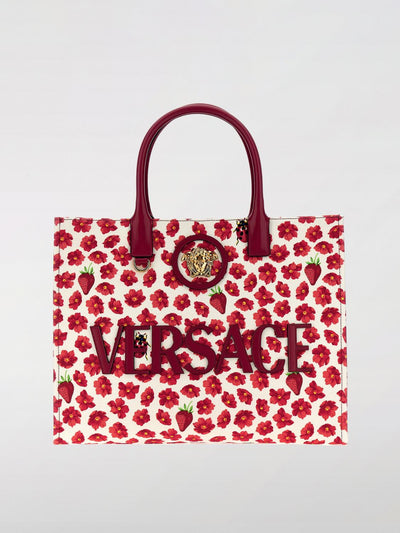 VERSACE STRAWBERRY GARDEN LA MEDUSA LARGE TOTE BAG