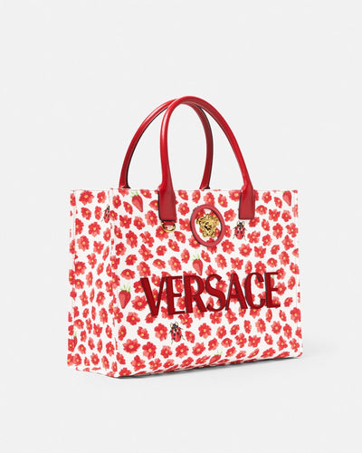 VERSACE STRAWBERRY GARDEN LA MEDUSA LARGE TOTE BAG