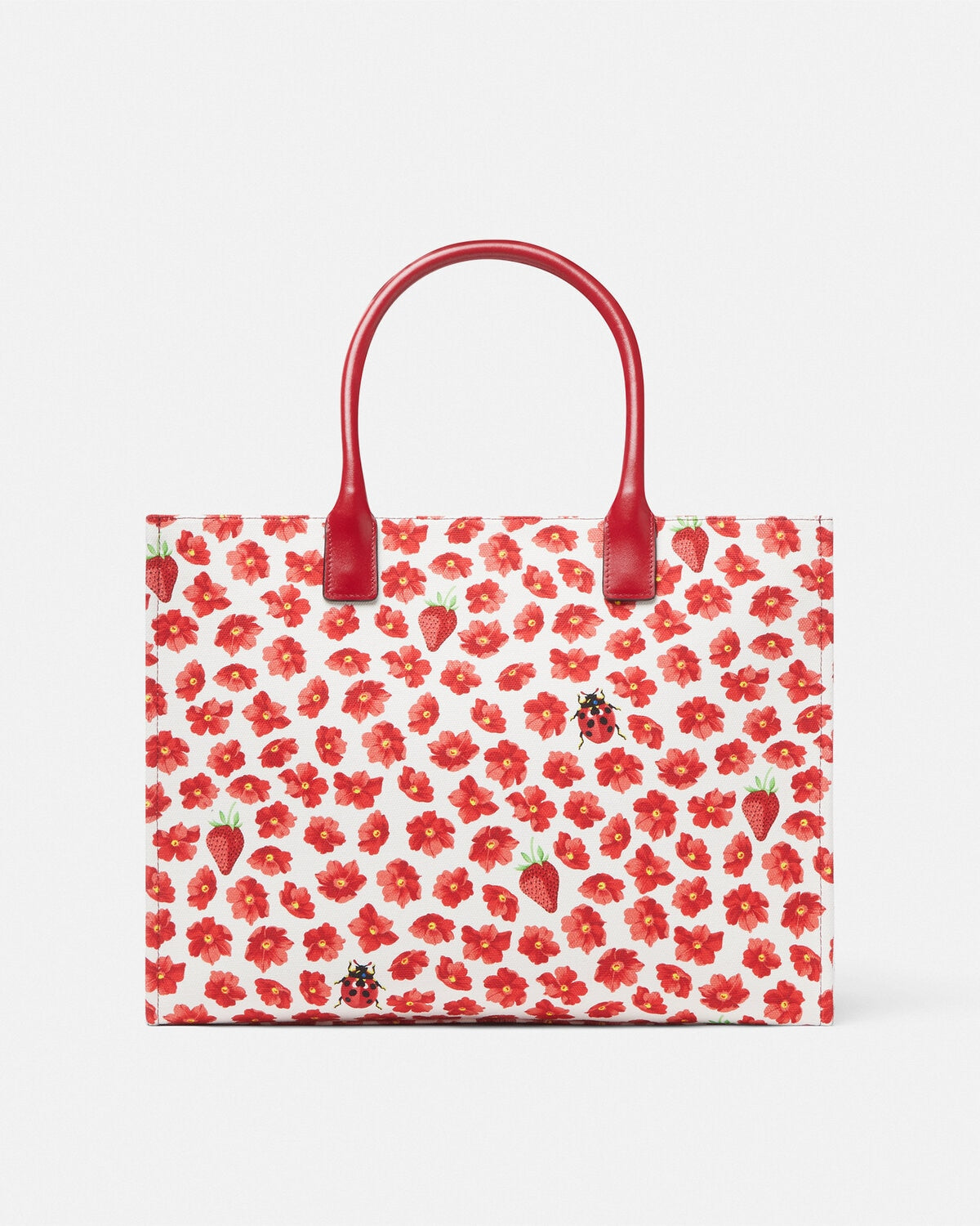 VERSACE STRAWBERRY GARDEN LA MEDUSA LARGE TOTE BAG