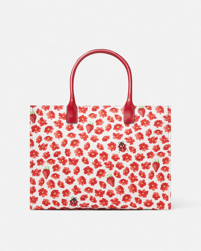 VERSACE STRAWBERRY GARDEN LA MEDUSA LARGE TOTE BAG