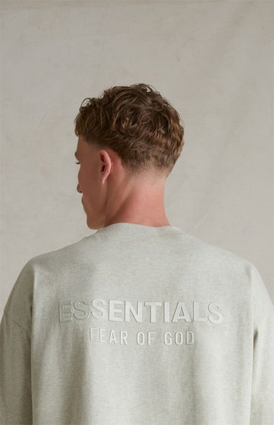Fear of God Essentials SP25 T-Shirt ‘Heather Stone’
