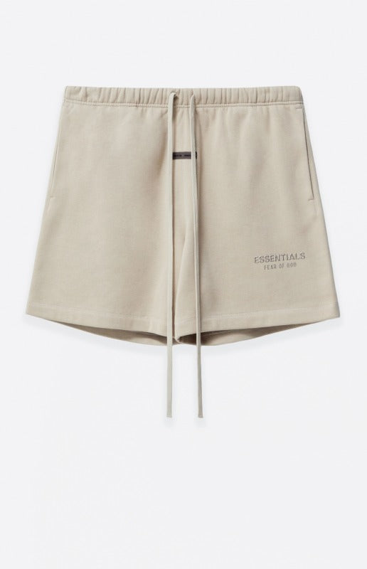 Fear of God Essentials SP25 Metallic Logo Shorts ‘Heather Stone’