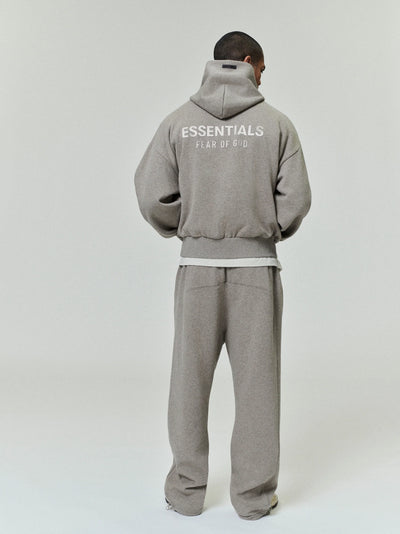 FEAR OF GOD ESSENTIALS Metallic Logo Fleece Hoodie ‘Homestead Heather’ SP25