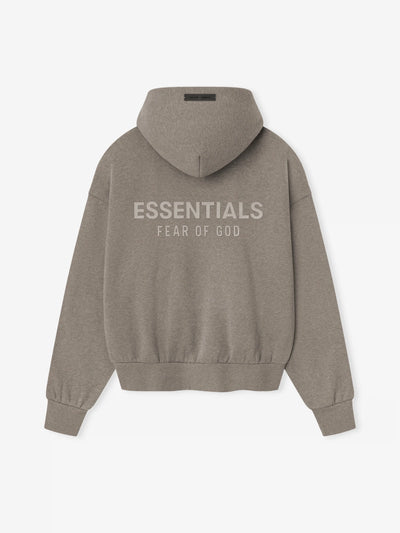 FEAR OF GOD ESSENTIALS Metallic Logo Fleece Hoodie ‘Homestead Heather’ SP25