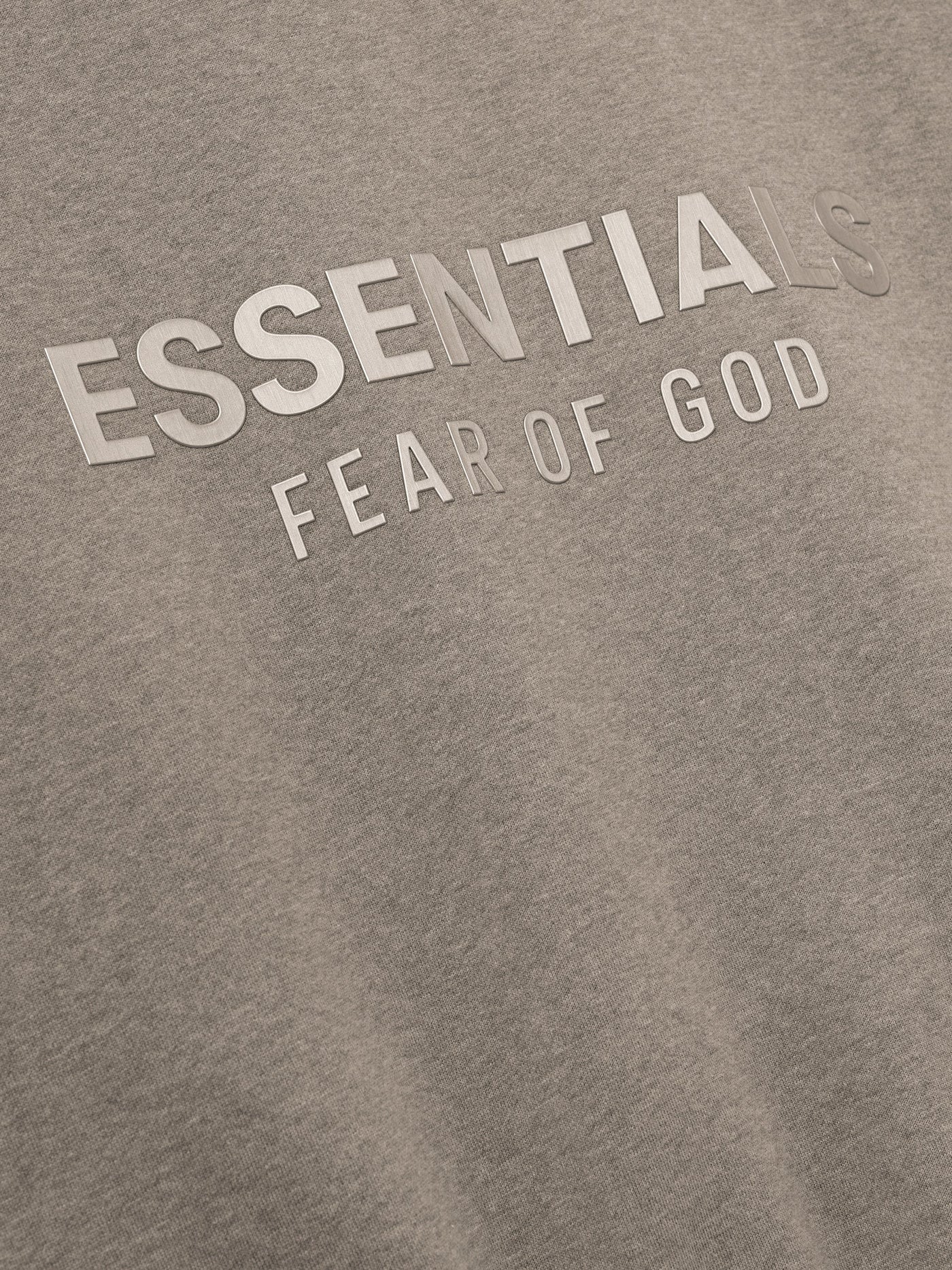 FEAR OF GOD ESSENTIALS Metallic Logo Fleece Hoodie ‘Homestead Heather’ SP25
