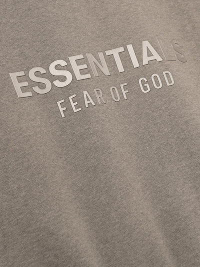 FEAR OF GOD ESSENTIALS Metallic Logo Fleece Hoodie ‘Homestead Heather’ SP25