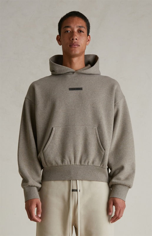 FEAR OF GOD ESSENTIALS Metallic Logo Fleece Hoodie ‘Homestead Heather’ SP25
