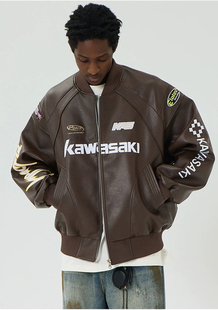 Kawasaki Leather Jacket Brown – Royal Culture