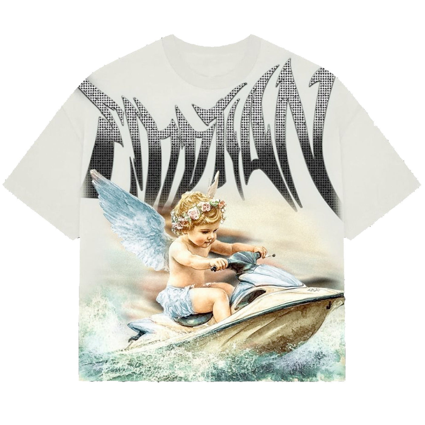 Mixed Emotion Women's Cream Jetski Rhinestone Tee Limited