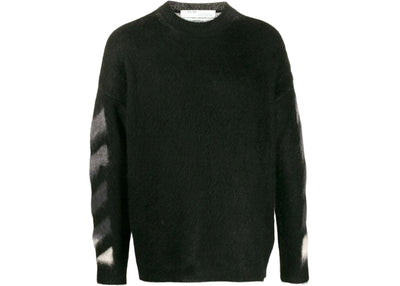 Off-White c/o Virgil Abloh Intarsia Mohair-blend Sweater in Black