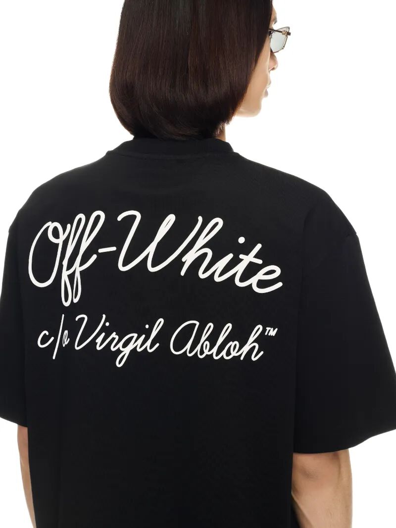 Off White Black Script T Shirt