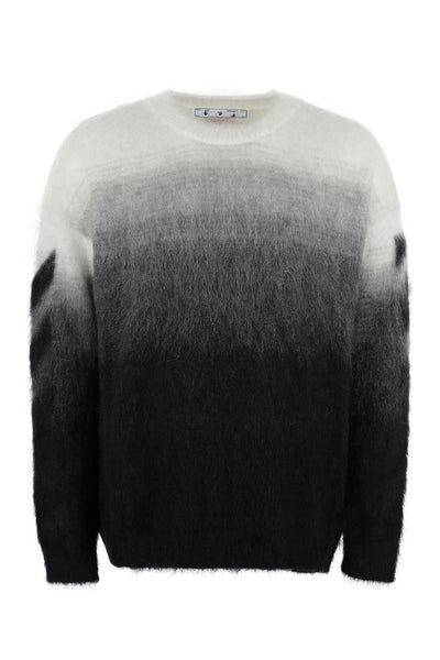 Off-White c/o Virgil Abloh Intarsia Mohair-blend Sweater in Black/White Blend