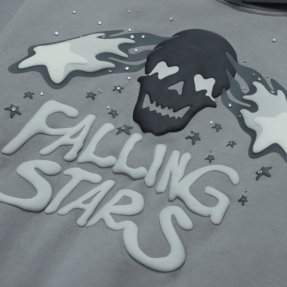 Broken Planet Falling Stars Hoodie Dark Gray