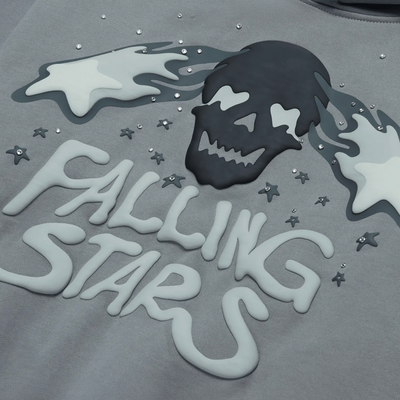 Broken Planet Falling Stars Hoodie Dark Gray