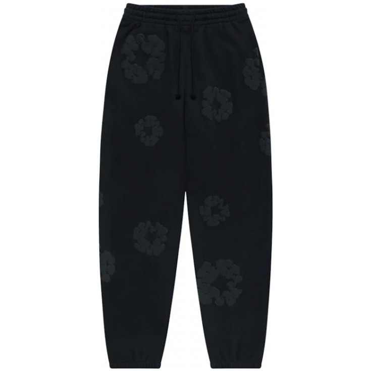 Denim Tears Cotton Wreath Sweatpants Black Monochrome