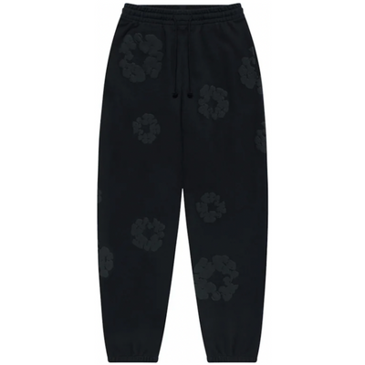 Denim Tears Cotton Wreath Sweatpants Black Monochrome