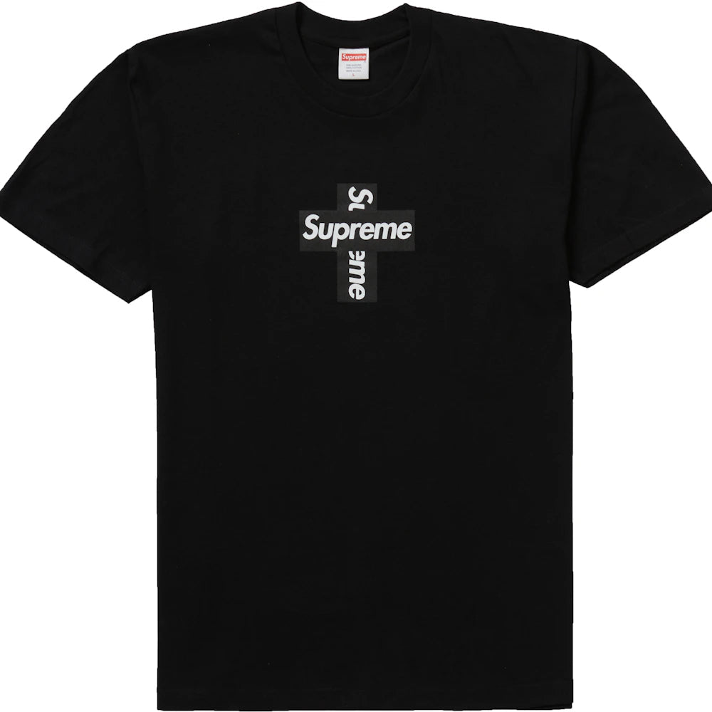 Supreme Black Cross Box Logo T-Shirt Men's FW20