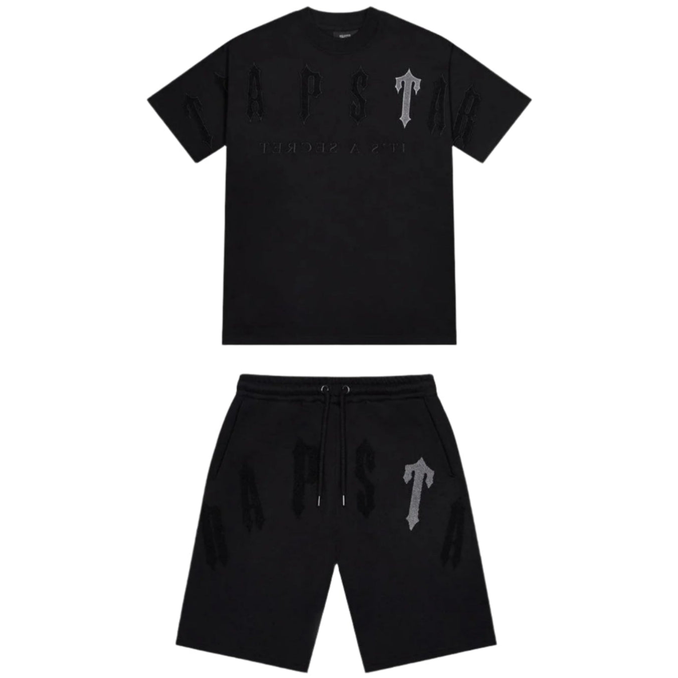 Trapstar Irongate Arch 2.0 T-Shirt & Short Set - Black/Grey
