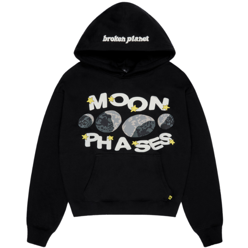 BROKEN PLANET 'MOON PHASES' MIDNIGHT BLACK HOODIE