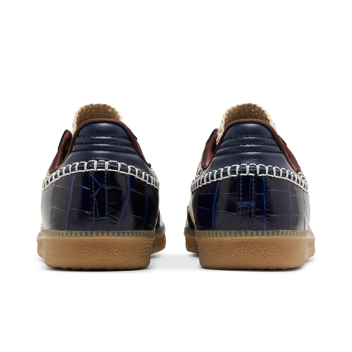 adidas Samba Navy Croc Leather Sneaker with Croc Emboss
