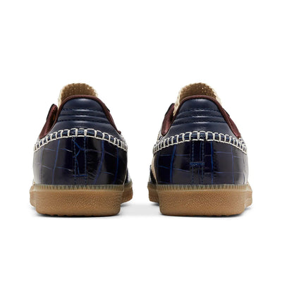 adidas Samba Navy Croc Leather Sneaker with Croc Emboss