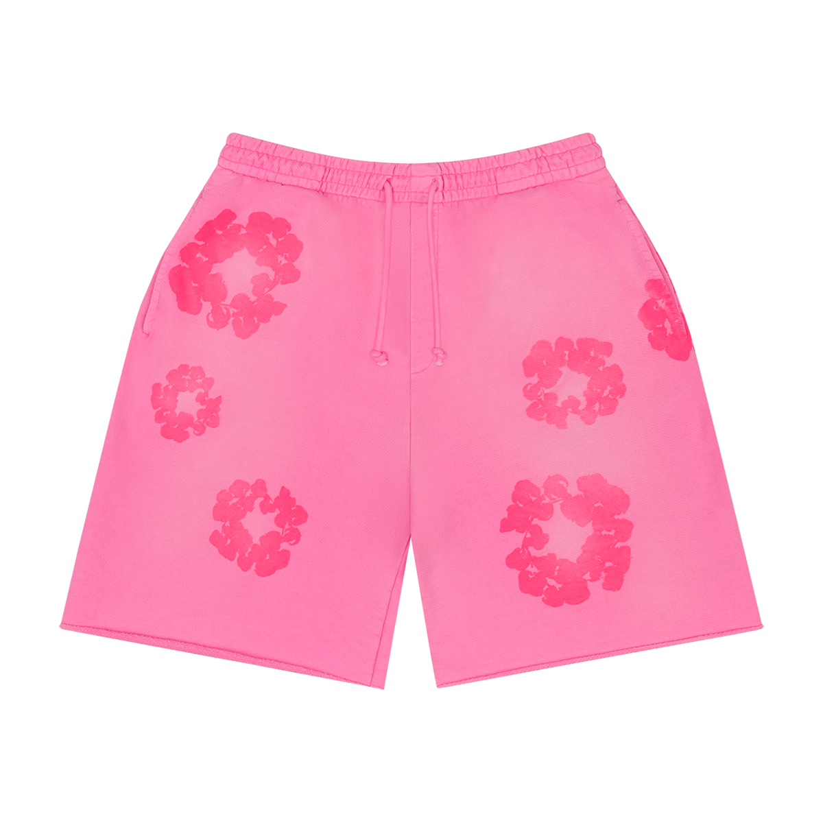 Denim Tears Pink Mono Cotton Wreath Sweat Shorts