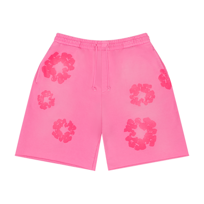 Denim Tears Pink Mono Cotton Wreath Sweat Shorts