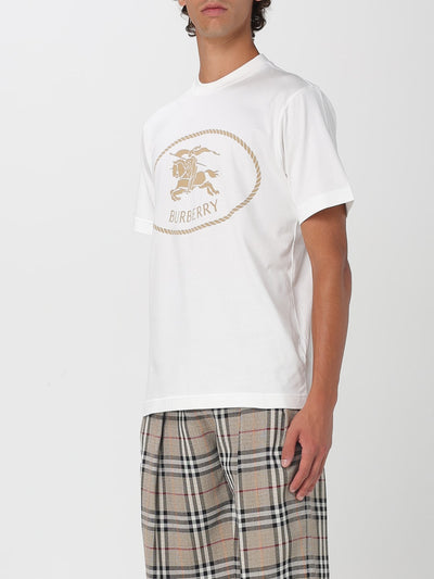 Burberry Men's White Equestrian Knight Logo Cotton Luxury Casual T-Shirt