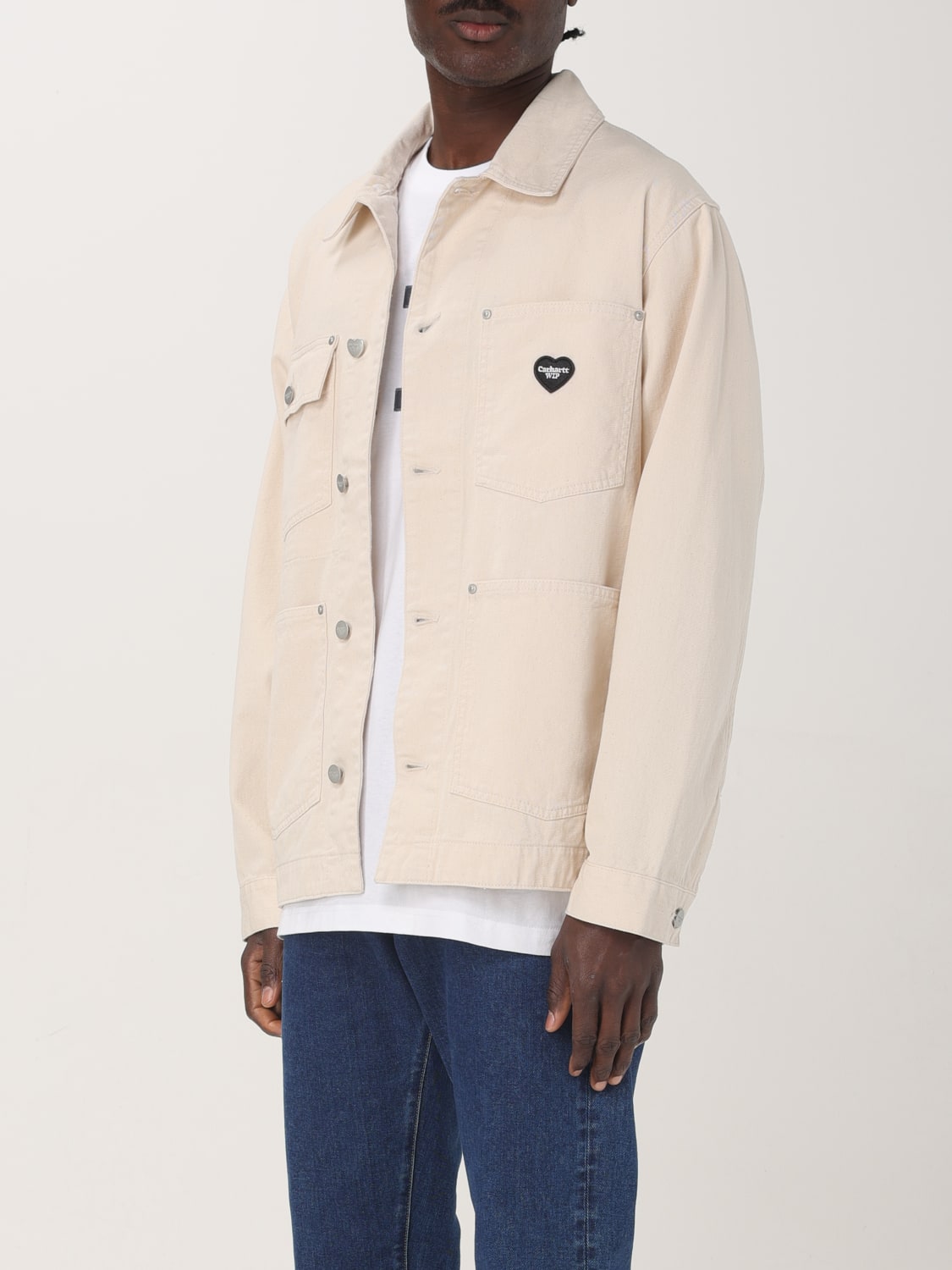 Carhartt WIP Men's Natural Cotton Twill Casual Button-Up Work Jacket