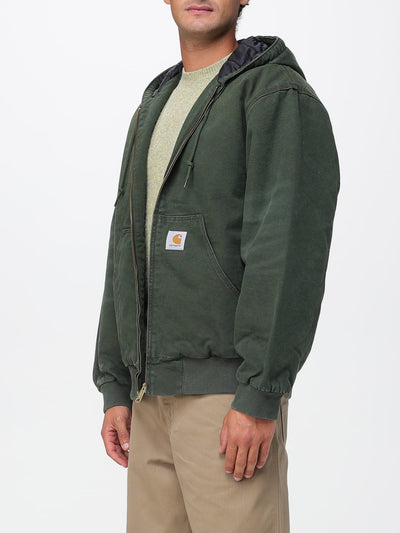 Men's Carhartt WIP Hooded Olive Organic Cotton Dearborn Canvas Jacket