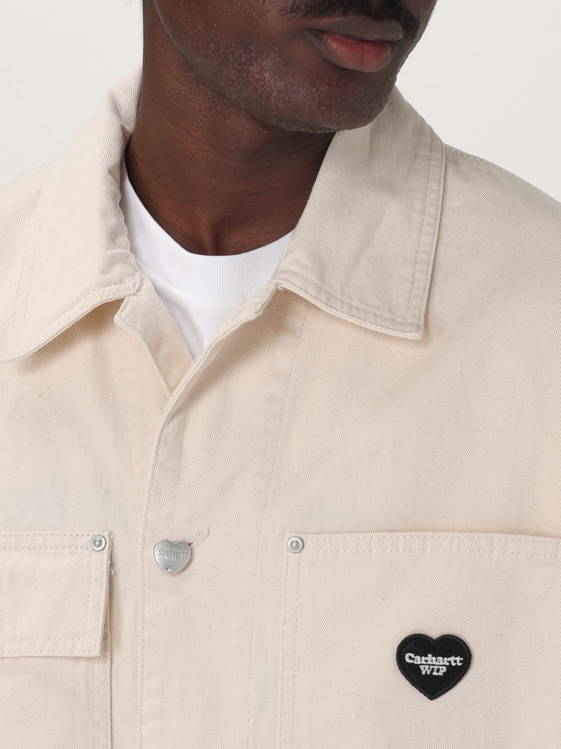 Carhartt WIP Men's Natural Cotton Twill Casual Button-Up Work Jacket