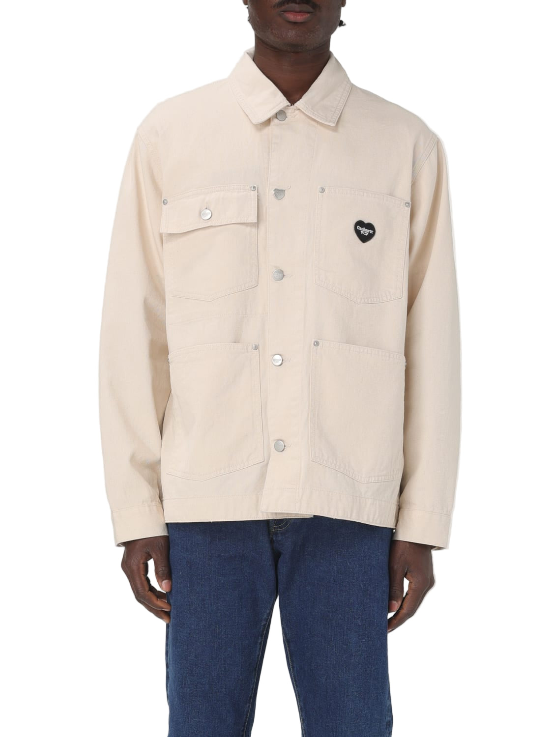 Carhartt WIP Men's Natural Cotton Twill Casual Button-Up Work Jacket