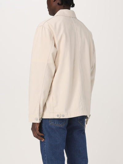 Carhartt WIP Men's Natural Cotton Twill Casual Button-Up Work Jacket
