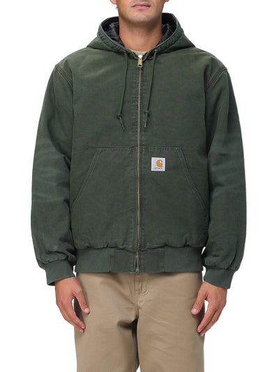 Men's Carhartt WIP Hooded Olive Organic Cotton Dearborn Canvas Jacket