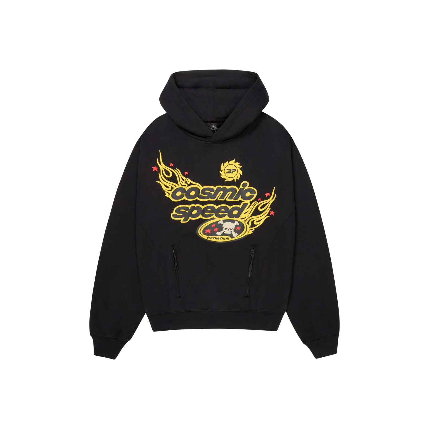 BROKEN PLANET 'COSMIC SPEED' MIDNIGHT BLACK / YELLOW HOODIE