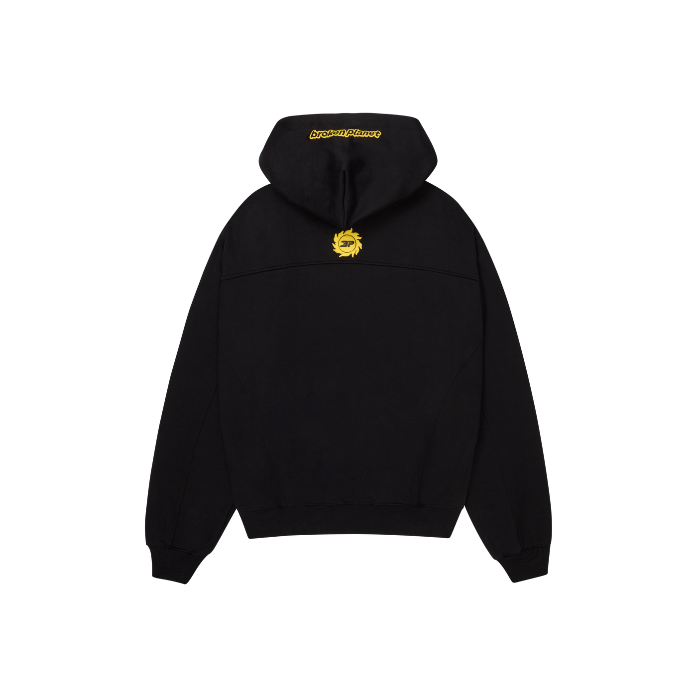 BROKEN PLANET 'COSMIC SPEED' MIDNIGHT BLACK / YELLOW HOODIE