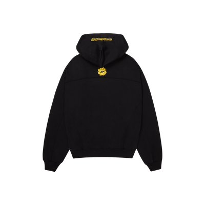 BROKEN PLANET 'COSMIC SPEED' MIDNIGHT BLACK / YELLOW HOODIE